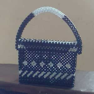 Beautiful Floral Design Hand Woven African Women Clutch - BLUE